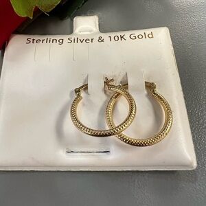 JEWELRY/sterling silver & 10k gold earrings